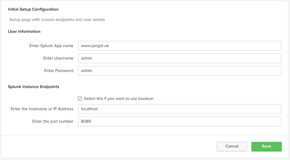 Setup Page Requirement